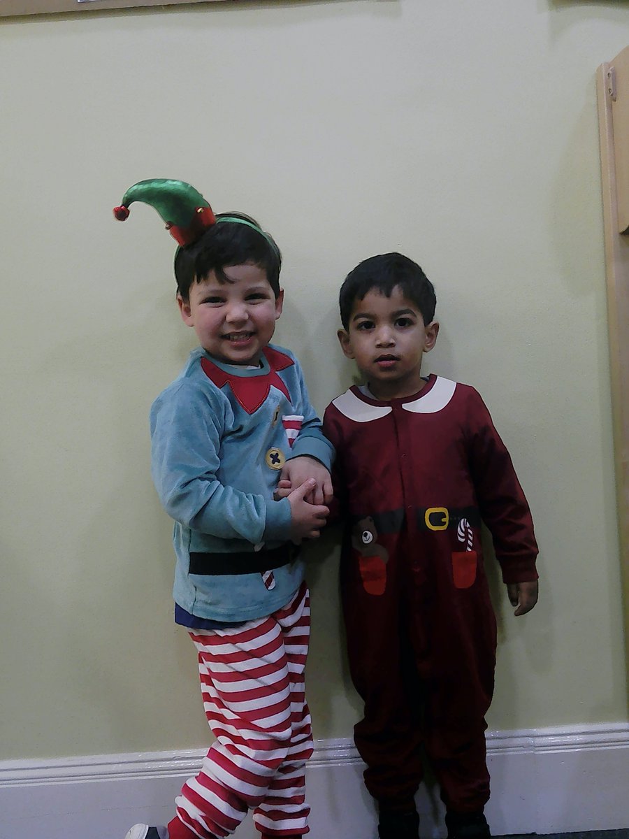 Here's two of our Norfolk Road preschool children dressed as elves for Elf day 😜🎄