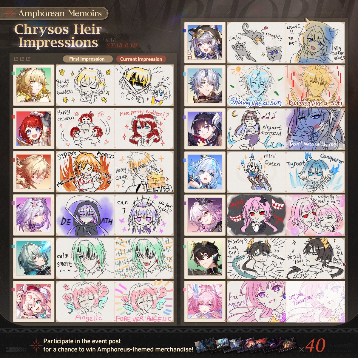 I will always remember them 🥹
.
#ChrysosHeirImpressions 
#HonkaiStarRail 
#StarRail