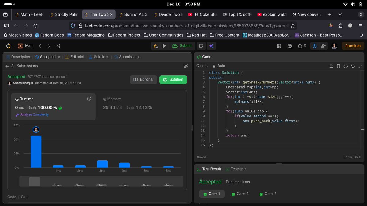 ulhaqcdr's tweet image. DAY 82-90
-&amp;gt;[3289. The Two Sneaky Numbers of Digitville]
-&amp;gt;[2396. Strictly Palindromic Number]
#LeetCode #DSA #Problem