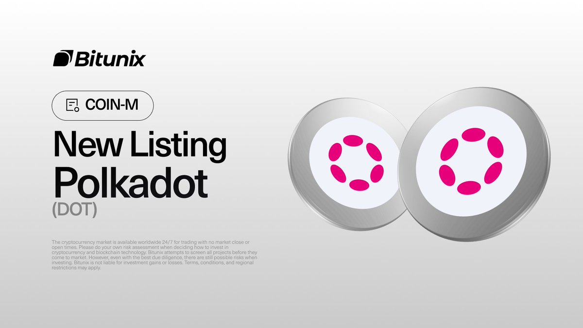 BitunixOfficial's tweet image. $DOT @Polkadot is now live on Bitunix Coin-M Futures!

🔥 Start trading: bitunix.com/p/0DOTcoinM
