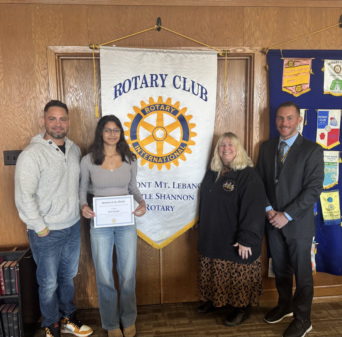 KOHS_Linnert's tweet photo. Congratulations to Kada L. for receiving the award as the December Student of the Month from the Dormont-Mt. Lebanon-Castle Shannon Rotary Club! Kada earned this honor for her academic excellence, musical talents, &amp; dedication to our school community! 🦅 https://t.co/R9egKjO8yO