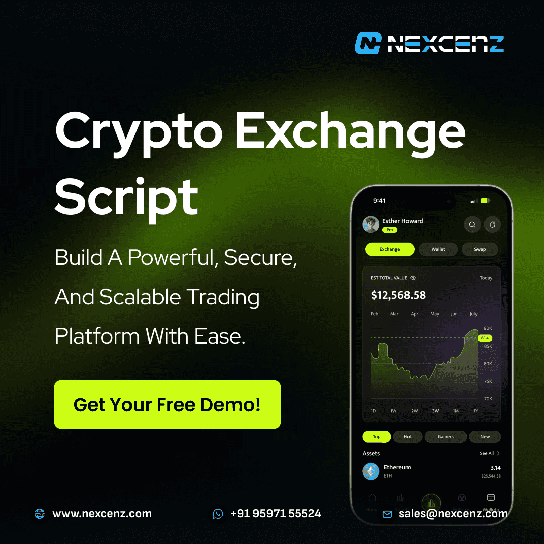 nexcenz's tweet image. Launch a secure &amp;amp; scalable #Crypto exchange with our #CryptoExchangeScript.Equipped with spot, futures,#P2PTrading,high-speed matching &amp;amp; multi-layer security to kickstart your exchange #business instantly

Get Free Demo-nexcenz.com/cryptocurrency…

#CryptoMarket #CryptoNews #P2P #Dex