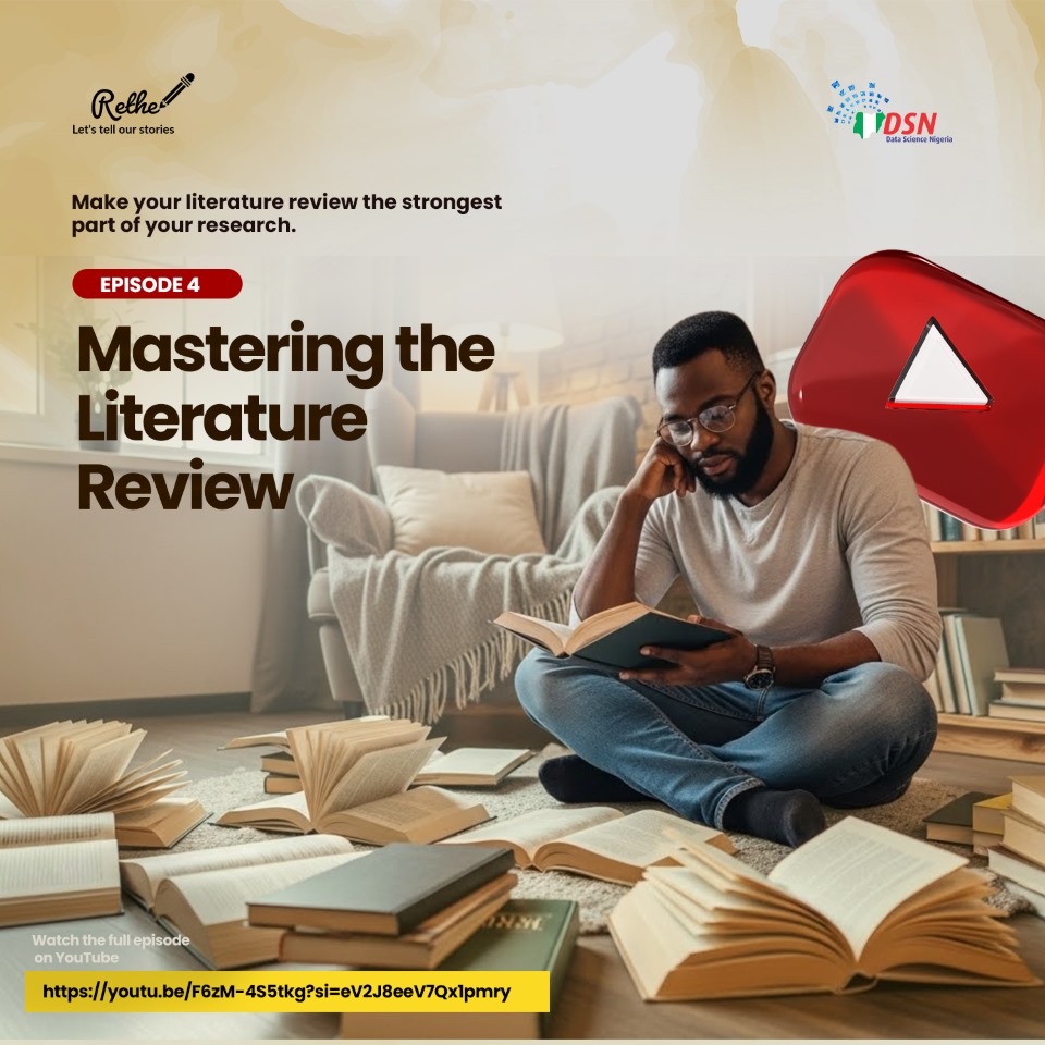 dsn_ai_network's tweet image. A strong paper starts with a strong literature review.

Make that section the powerhouse of your research.

Episode 4 of the Rethé Scientific Research Writing series with Dr. Elaine Nsoesie (@ensoesie) and @dsn_ai_network takes you deep into mastering the literature review,…