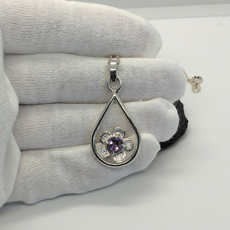 Amethyst raindrop pendant sterling silver hallm... - Folksy folksy.com/items/8591042-… #newonfolksy #Amethyst #Giftforher