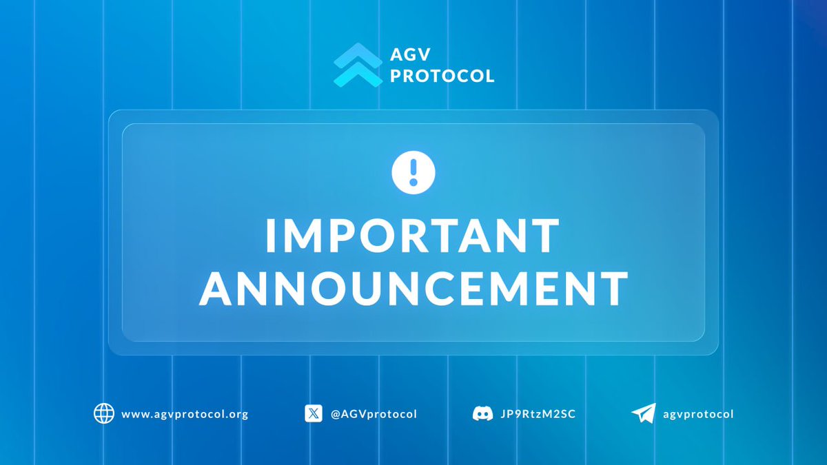 AGV PROTOCOL COMMUNITY UPDATE

We heard your feedback on issues with claiming, wallet visibility, and more. We have paused non-critical activities to focus on building a stable ecosystem and solid products.

All data is safe. If you claimed, you are covered. If you have not