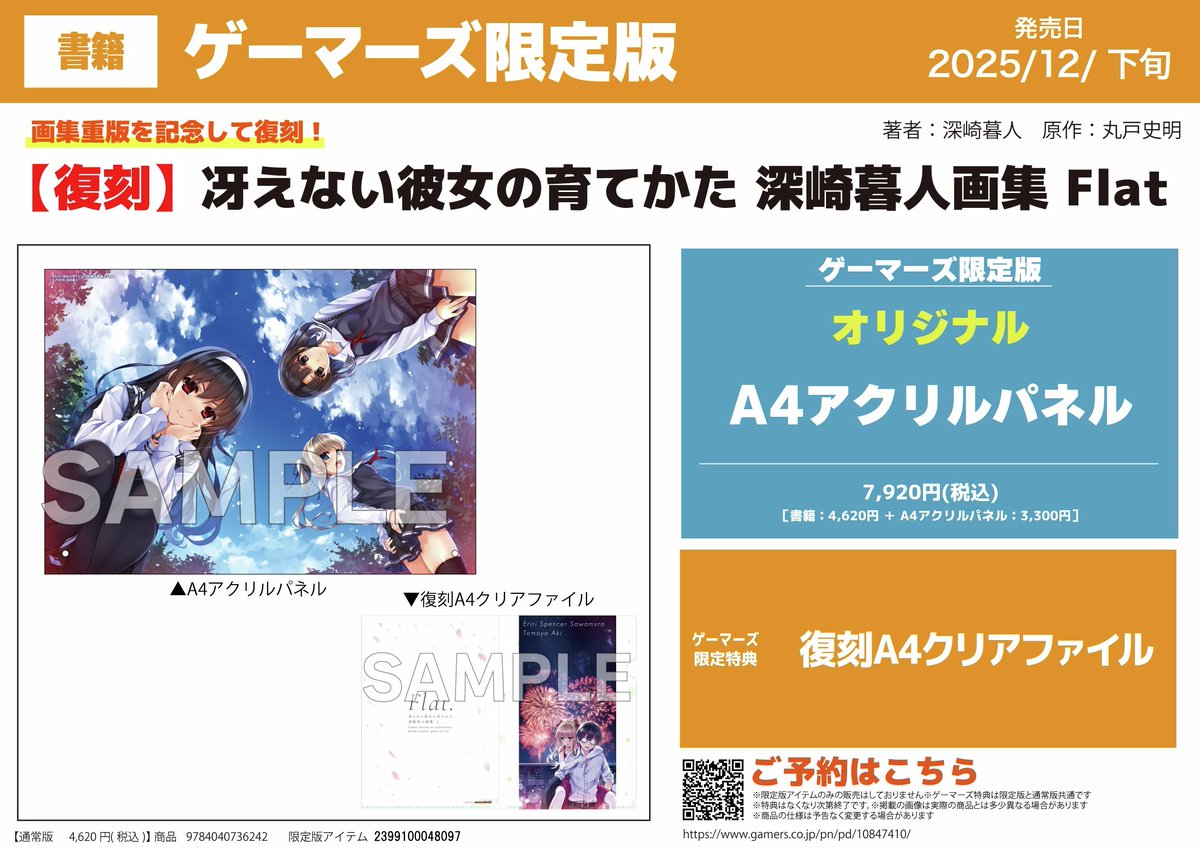 ✨冴えない彼女の育てかた 深崎暮人画集 (『上 Flat.』『下 Fine