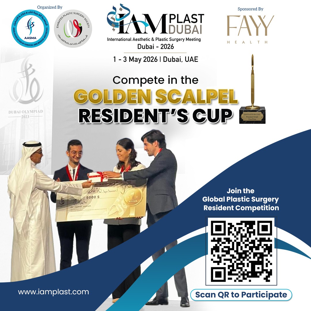 🏆 Compete in the Golden Scalpel Resident’s Cup at #IAMPlast2026 in Dubai ~ Showcase your skills &amp; gain global recognition in #PlasticSurgery &amp; #AestheticMedicine!

🔗 View Competition Details Here:  iamplast.com/resident-compe… 

#PlasticSurgeryResidents #GlobalAesthetics