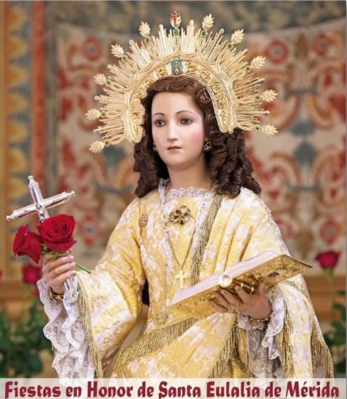 Eulalia van Merida, bekendste maagd martelares van Spanje; jong meisje dat vrijwillig uit liefde voor Christus wilde sterven onder de christenvervolgingen van Diocletianus #heilig #inspiratie kenteringen.nl/heilige-van-de…