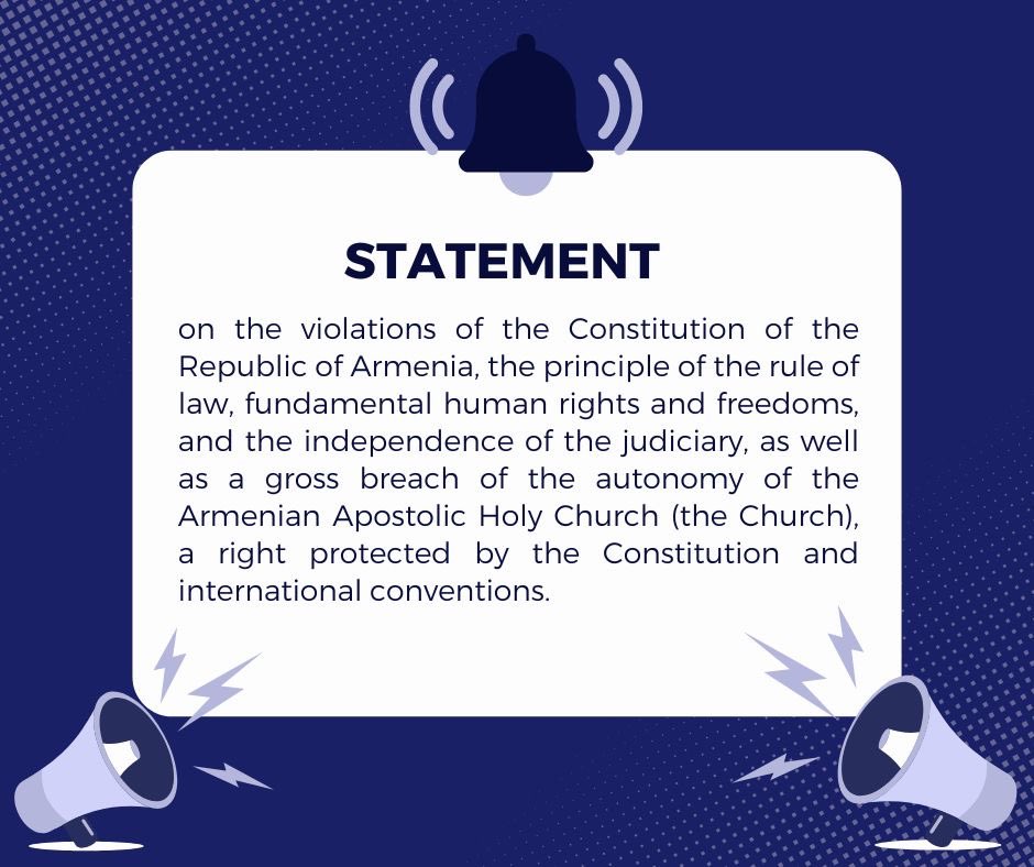 🧵Armenia’s executive &amp; legislative branches’ rep-s continue to interfere with the autonomy &amp; freedom of the Church’s activities, in violation of the Constitution &amp; the Law on Freedom of Conscience &amp; Religious Org-s, int norms on freedom of religion or belief, &amp; ECtHR’s case-law.