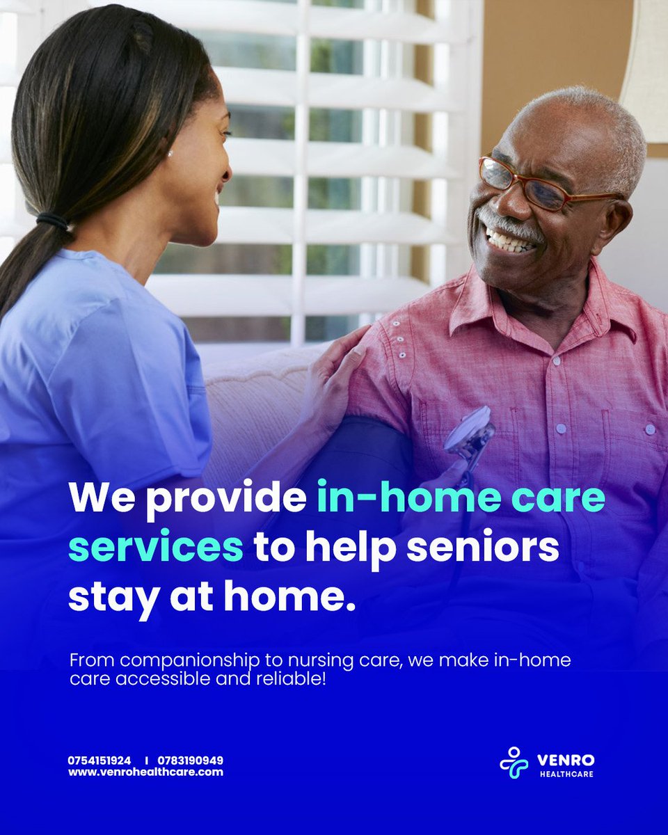 From companionship to nursing care, we make in-home care accessible and reliable! 
#venrohealthcare #venrophaemacy
#seniorcare