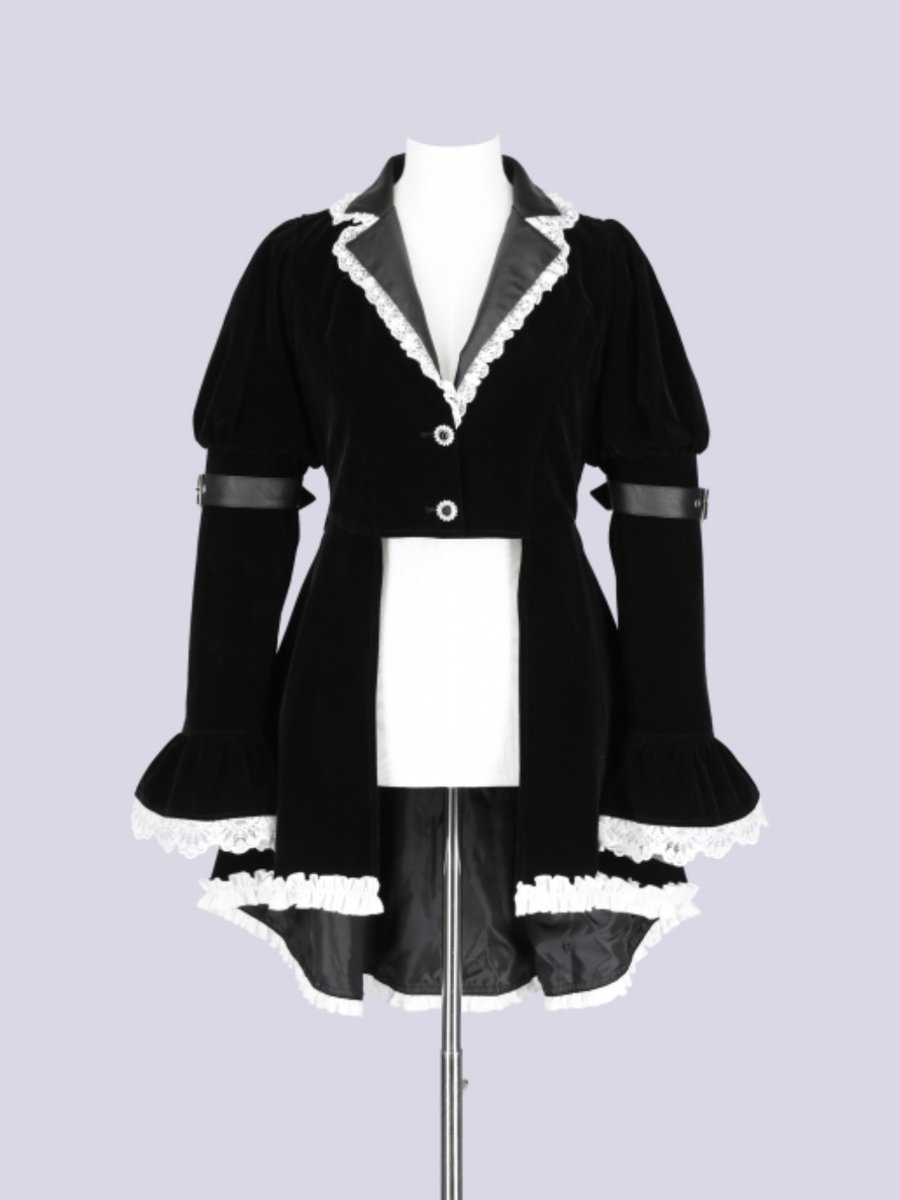G*E様 美品　VERONICA ベルベットXL 🖤IMVAL / Gothic Velvet Jacket🖤 重厚感のあるベルベットにレースと