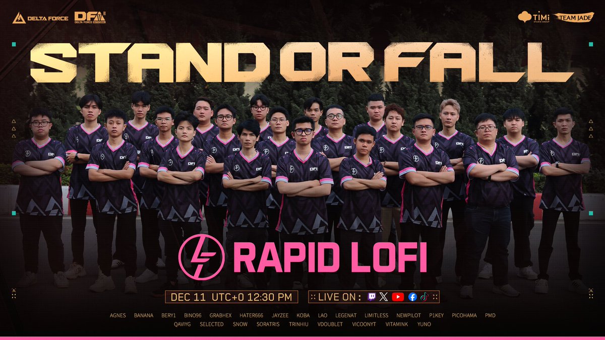 DeltaForce_Game's tweet photo. 🌟The stage is set for Warfare at its highest level.

⚔ TL, HR, RLF, and DNI are ready to claim the crown.

📣Stay tuned — DFIW 2025 kicks off December 11–14. https://t.co/gi5zkvhlbP
