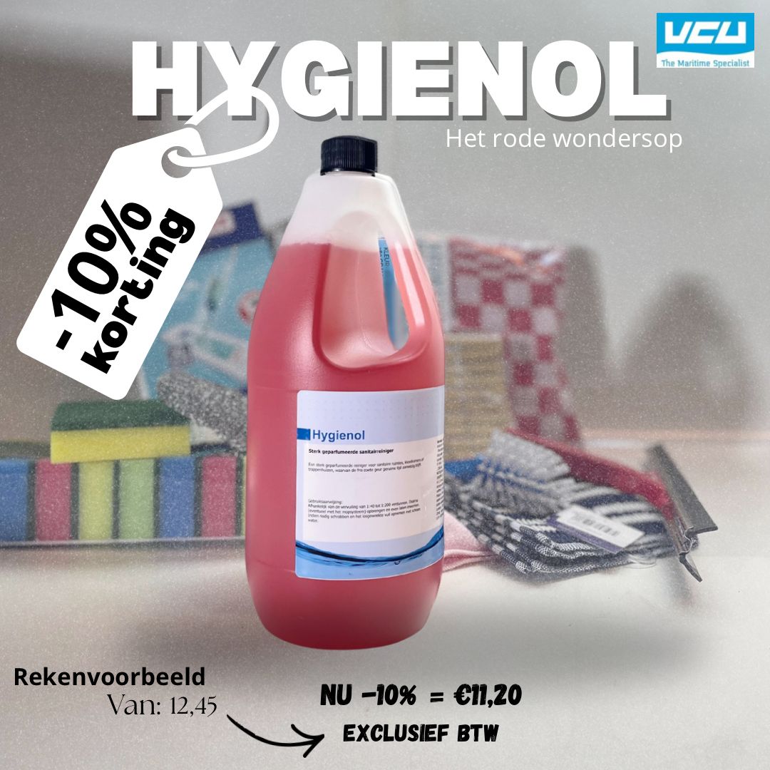 Schoon de feestdagen door? Dat kan met Hygienol 2ltr! Nu met 10% extra korting! Geldig tot 31-12-25.
