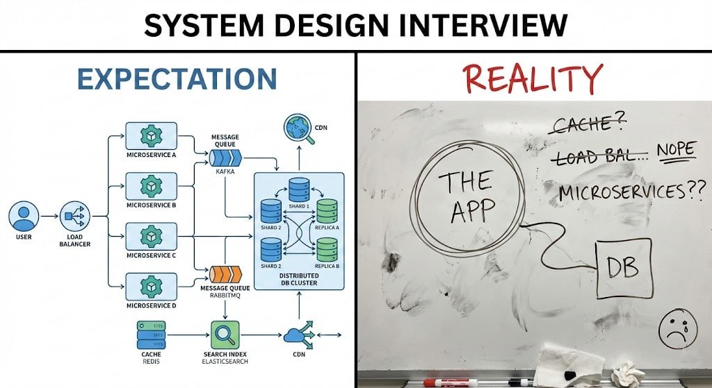 null_enjoyer's tweet image. my last system design interview was like:
#programminghumor #programming