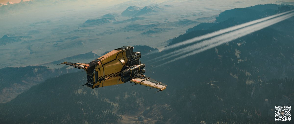 The new atmospheric engine trails in 4.5 are simply magnificent—but not yet perfect. All that’s left is to make the end of the trail widen and fade out very slowly.
#StarCitizen