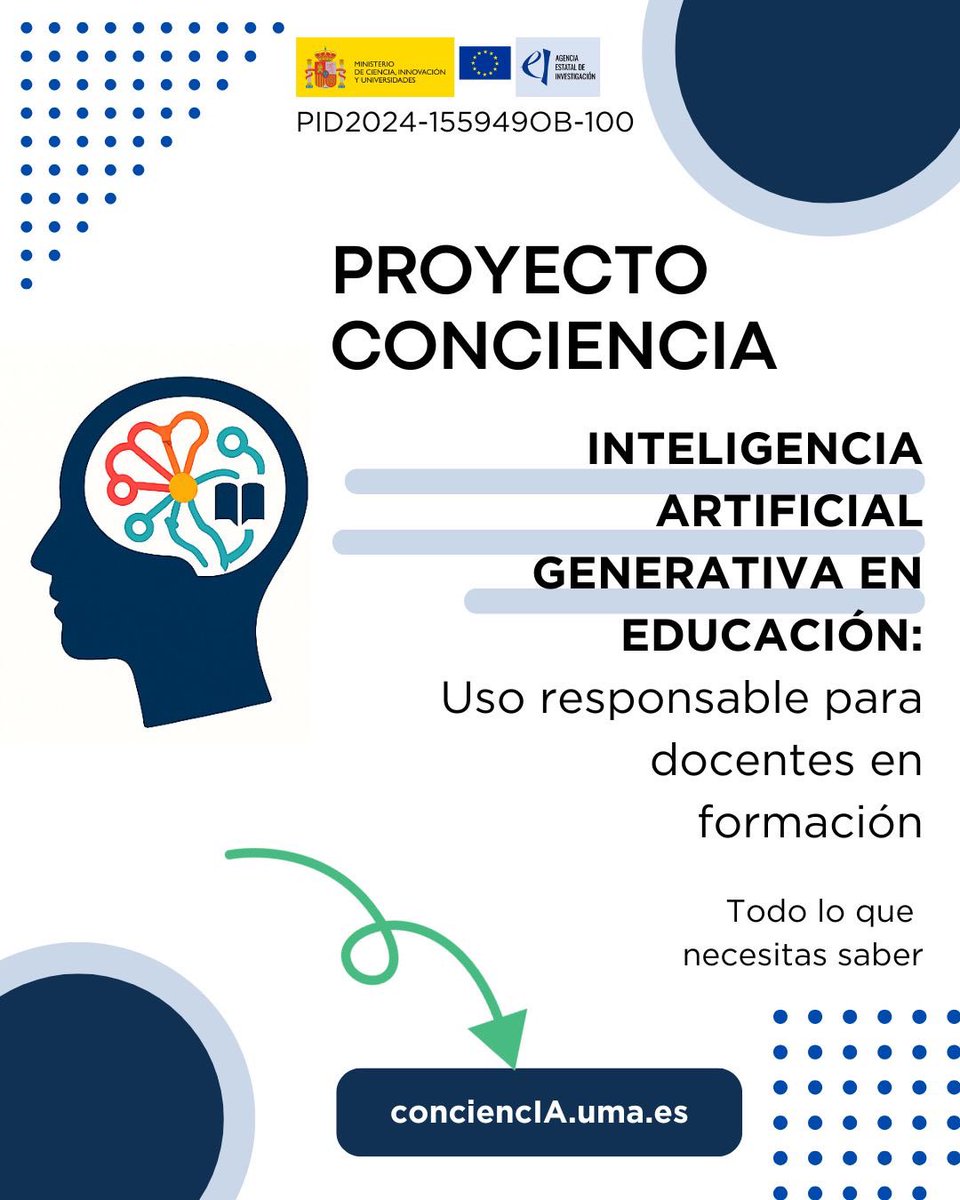 ErnestoColomo's tweet image. 🚀 Lanzamos ConciencIA, un Proyecto de Generación de Conocimiento financiado por el Ministerio de Ciencia, Innovación y Universidades

Más info en: conciencia.uma.es

#ia
#innovación
#educación