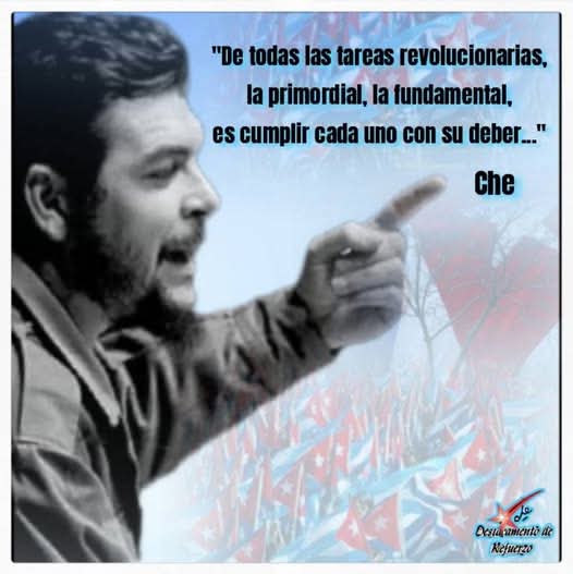 EloylvarezMart1's tweet image. " De todas las tareas revolucionarias, la primordial, la fundamental, es cumplir cada uno con su deber ..." #Che siempre junto a la vigencia del pensamiento y obra de #Fidel, que guían a #IndustriasCuba