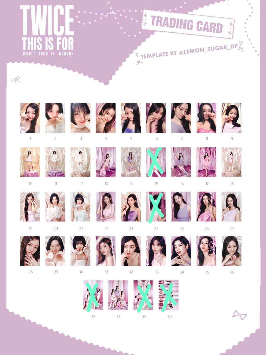 TWICE トレカ 交換

譲)ナヨン.ジョンヨン.モモ.サナ.ジヒョ.ダヒョン.チェヨン.ツウィ
求)2枚目ミナ

郵送のみ📮
お気軽にお声がけ下さい ☺︎︎︎︎

#TWICE #TWICE交換 #TWICEトレカ交換