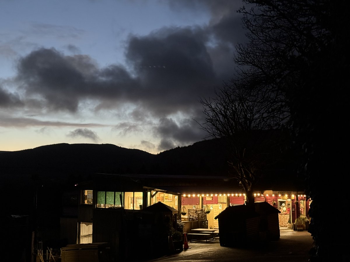 A welcome glow at the Country Store &amp; Cafe at dawn. Remember to drop in and pick up our 2026 Calendar along with some very tasty festive treats. savethehellfire.com/how-you-can-he… #supportlocal #Christmas