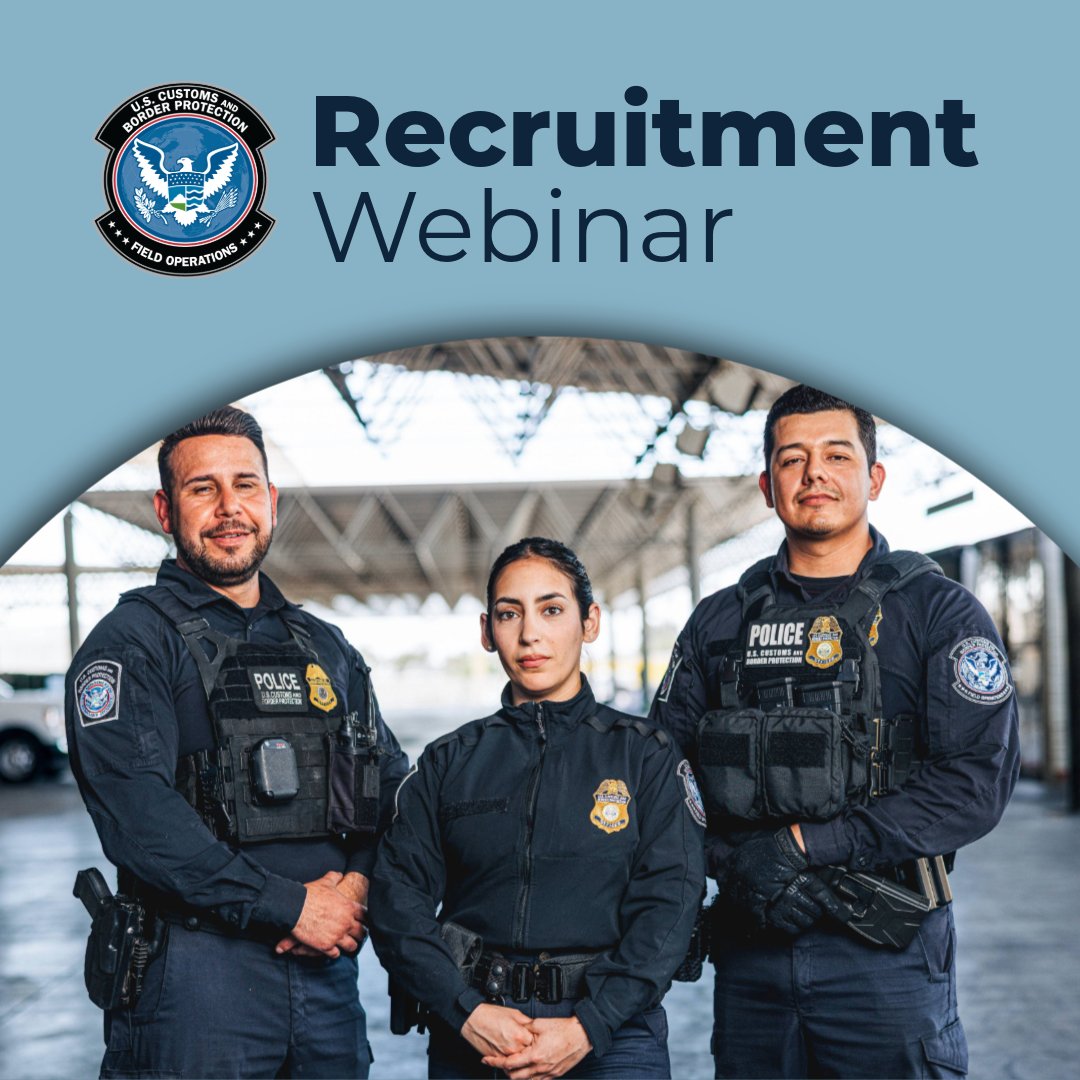 📢 Join @CBP for a live virtual event on Dec. 11, 2025 at 12PM ET! Learn  about Office of Field Operations careers in San Diego! Hear from CBP  Officers \u0026 get your, image size:1080x1080
