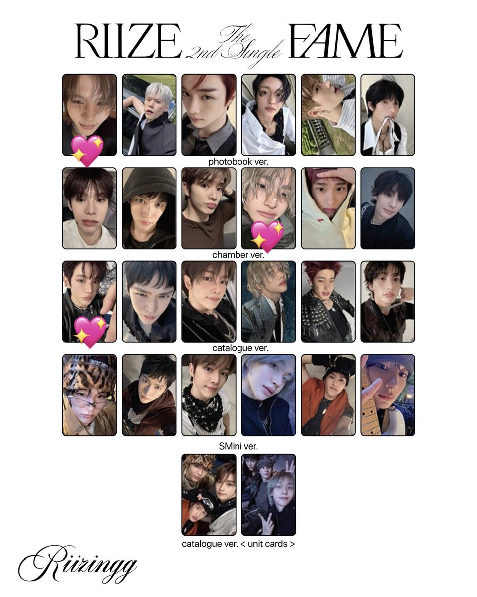 RIIZE ウォンビン アントン ショウタロウ ソヒ ユニット ケミ トレカ 上げ直し🙇‍♀️ RIIZE ライズ fame トレカ ステッカーktown4u 封入