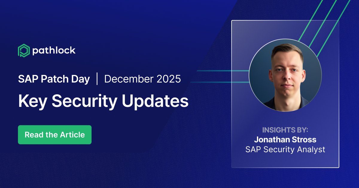 pathlock's tweet image. SAP’s December Patch Tuesday.

This month includes 4 Critical and 5 High-Priority vulnerabilities, along with several medium-severity issues such as DoS, information disclosure, SSRF, XSS, and missing authorization checks.

👉  bit.ly/44ScalL

#SAP #PatchDay #Pathlock