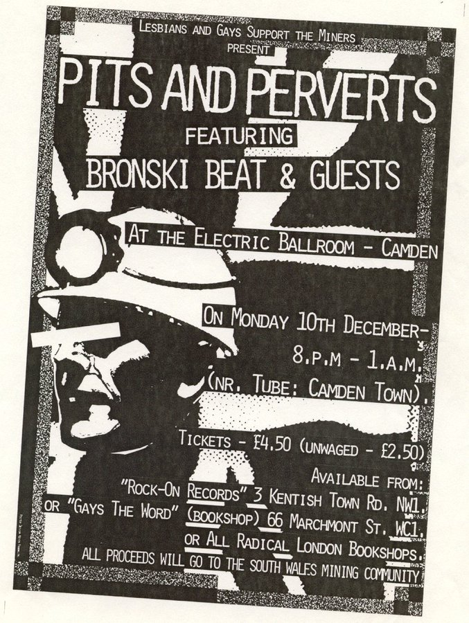 tribunemagazine's tweet photo. ‘You have worn our badge, “Coal not Dole”, and you know what harassment means, as we do. Now we will pin your badge on us; we will support you.’ — Dai Donovan    

The Pits and Perverts gig, hosted by Lesbians and Gays Support the Miners, took place on this day in 1984. https://t.co/IumekSWGek