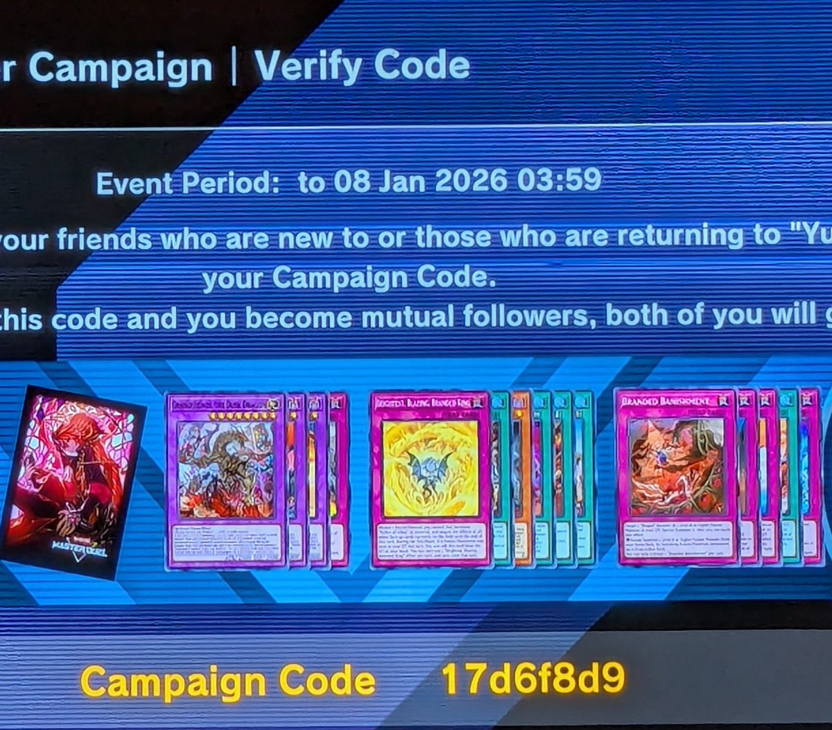 ScottyJ193's tweet image. Heya duelists, feel free to use my code on YuGiOh Master DUel for some freebies! #YuGiOh #MasterDuel #FreeCode #CampaignCode #Yugiohmasterduel #duelmonsters #master #duel #yugi #kaiba #free #goodies #code