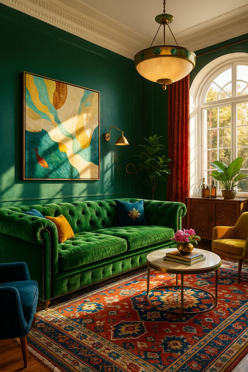 ArtMeBg's tweet image. Максимализъм без граници! 💥

❌ Без бежови стени. ❌ Без скучни правила. ✅ Смели цветове. ✅ Еклектични форми. ✅ Характер.

Превърни дома си от просто жилище в галерия на личния стил. Защото животът е твърде кратък за скучен интериор. 🐆🎨

#интериор #дизайн #maximalism