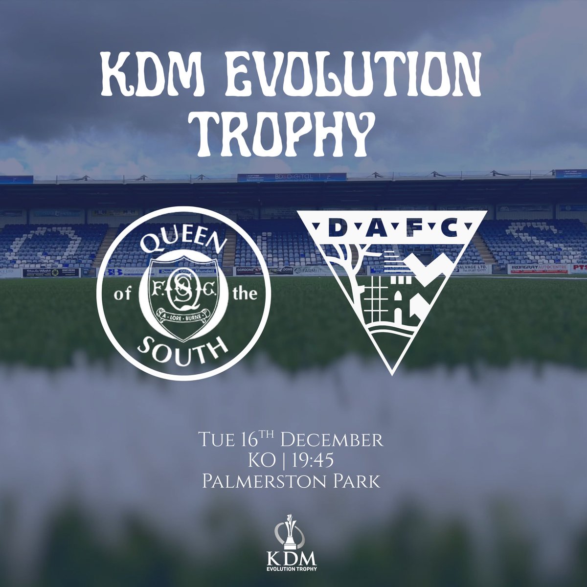 🗓️ We can confirm our postponed match against Dunfermline Athletic in the KDM Evolution Trophy has been rescheduled to be played on Tuesday 16th December with a 19:45pm KO.

Please note that any tickets purchased for original fixture date will be valid for the rescheduled match