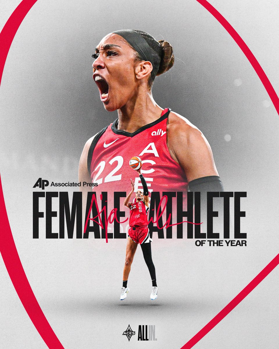 LVAces's tweet image. A’NOTHER ONE ✨🏆

The M’VP has been named @AP Female Athlete of the Year! 

Congratulations, @_ajawilson22!