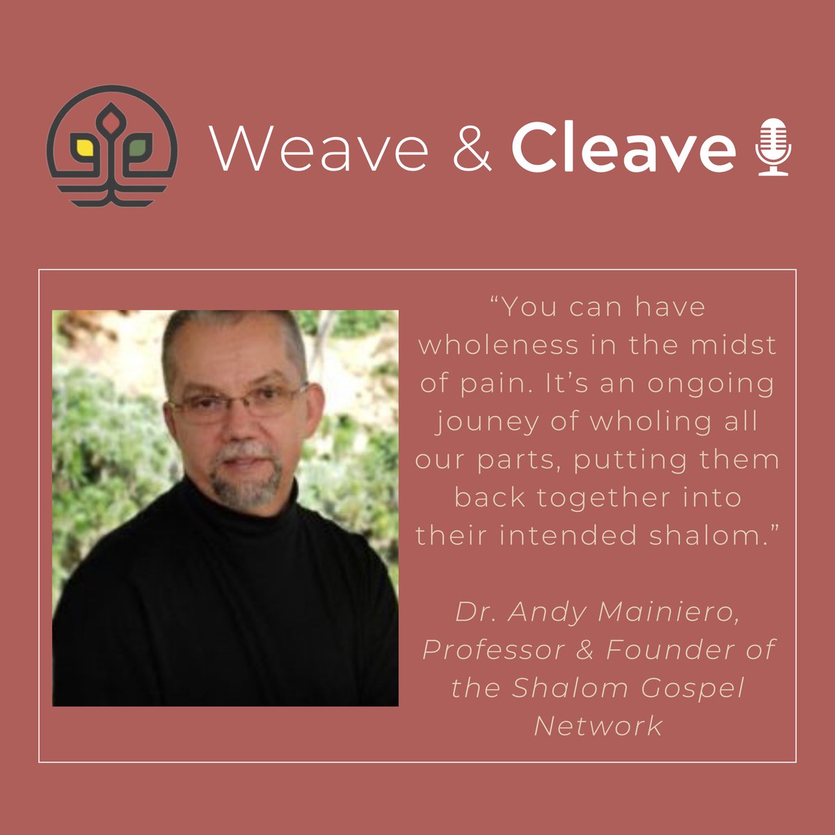 Weave &amp; Cleave Podcast (The Faithful City)

Shalom and the Process of ‘Wholing’: An Interview with Dr. Andrew Mainiero

Spreaker
spreaker.com/episode/shalom…
 
Apple Podcast
podcasts.apple.com/us/podcast/wea…