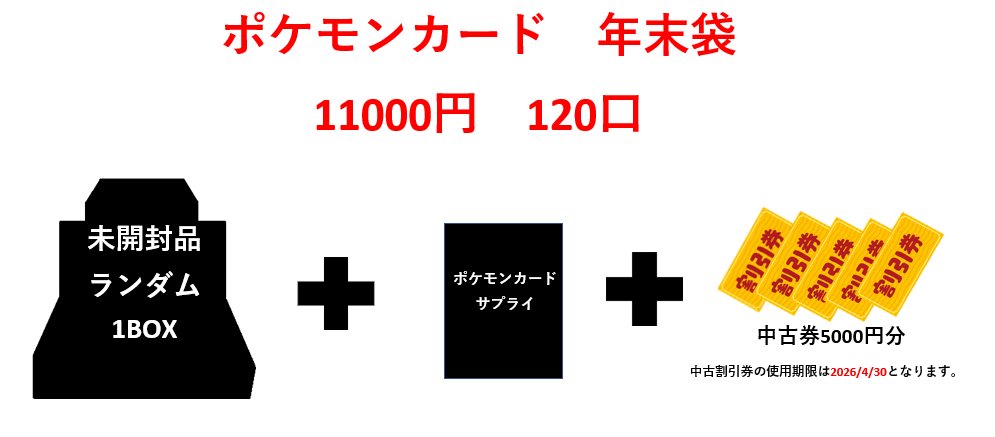 ポケモンカードゲーム 年末袋 11000円販売開始！ くじを引いて出た番号