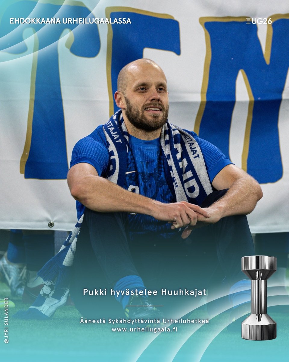 Sykähdyttävin Urheiluhetki -ehdokas - Pukki hyvästelee Huuhkajat✨

Anna äänesi sinua sykähdyttäneelle urheiluhetkelle! ➡️ urheilugaala.fi/sykahdyttavin-…

#sykähdyttävinurheiluhetki #UG26 #urheilugaala