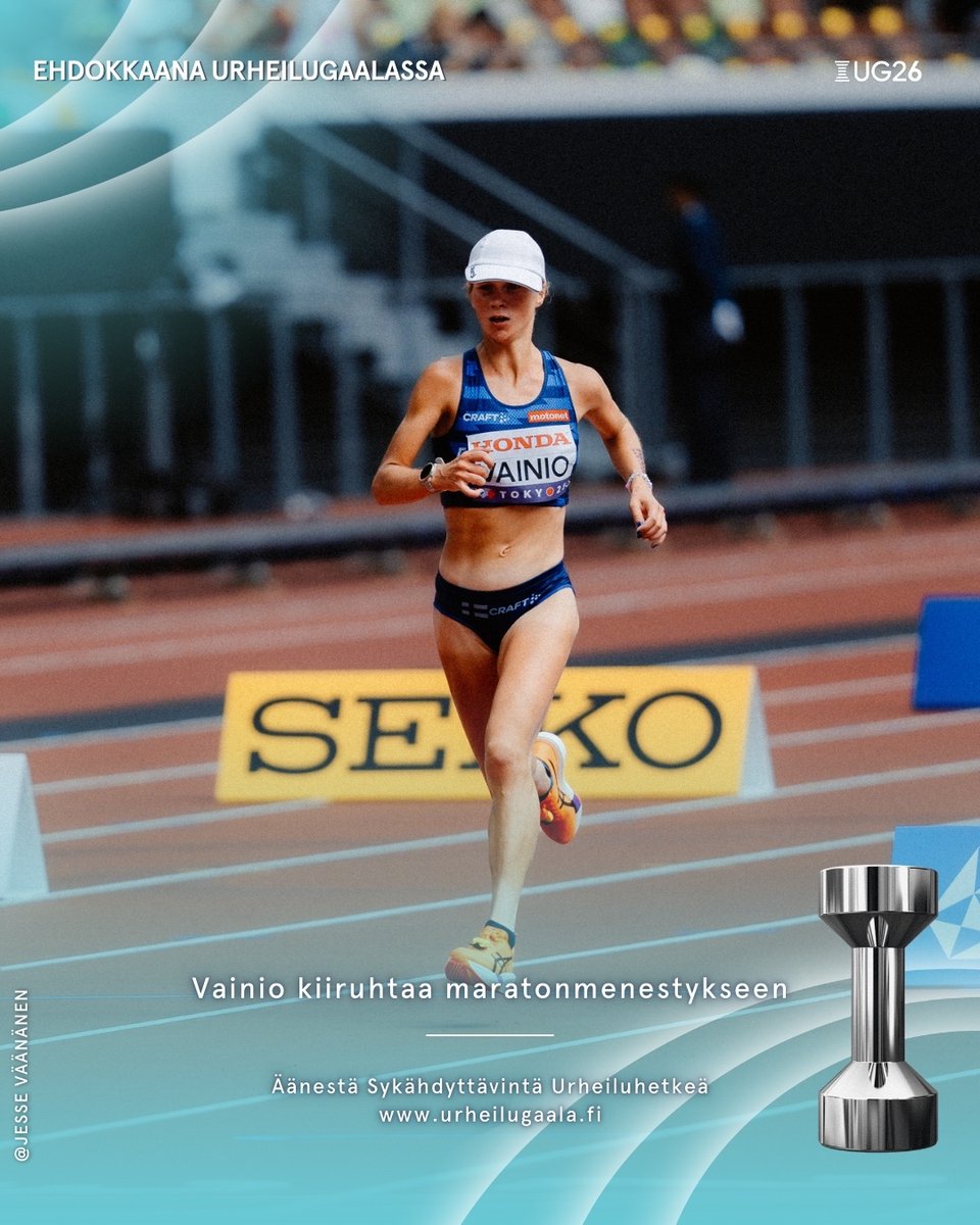 Sykähdyttävin Urheiluhetki -ehdokas - Vainio kiiruhtaa maratonmenestykseen✨

Anna äänesi sinua sykähdyttäneelle urheiluhetkelle! ➡️ urheilugaala.fi/sykahdyttavin-…

#sykähdyttävinurheiluhetki #UG26 #urheilugaala