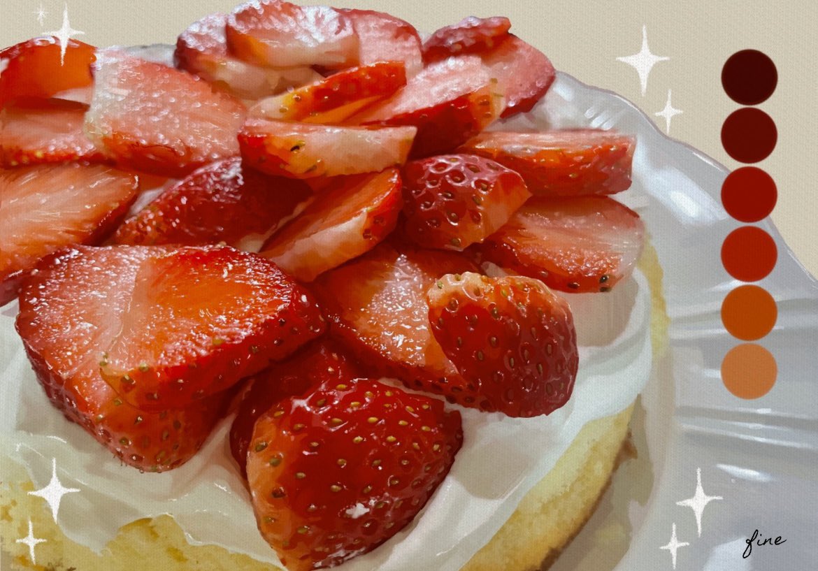 #今年も残りわずかなので今年一番伸びた絵を貼る
45時間で描いたケーキでした!🍰✨