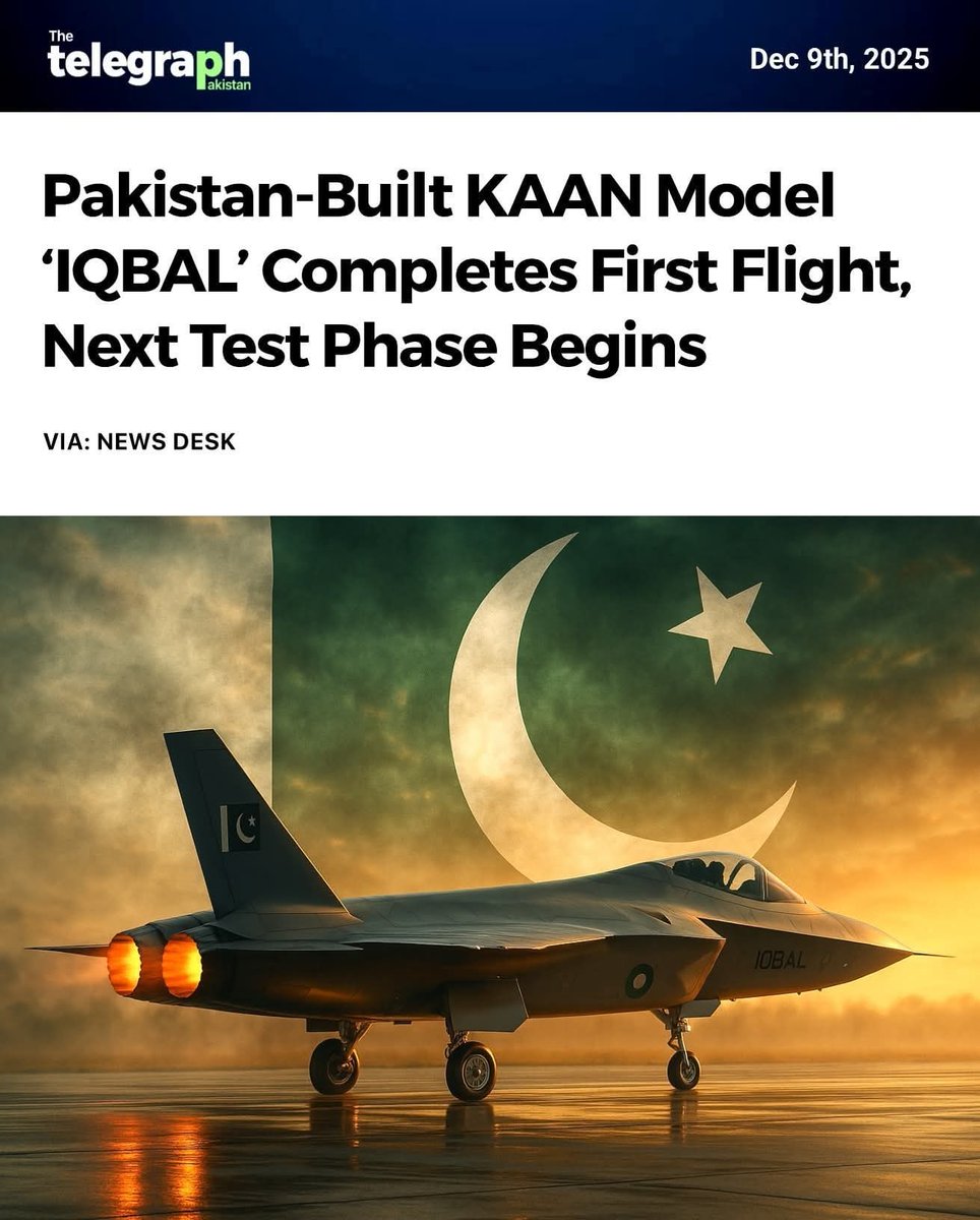 Pakistan &amp; Turkey's defence collaboration just hit new heights! A 1:7 scale model of Turkey's KAAN fighter jet,named IQBAL, successfully completed its first flight test,proving stability &amp; aerodynamic accuracy. Next up: loading &amp; advanced maneuver test! #Haus64xLingMOME #Temblor