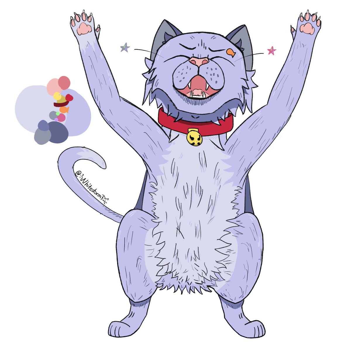 Gift for a frenly <a href="/FrennDraws/">Frenn</a>! Say hi to.... Frennpaw? 💀

#wctwt #ocart