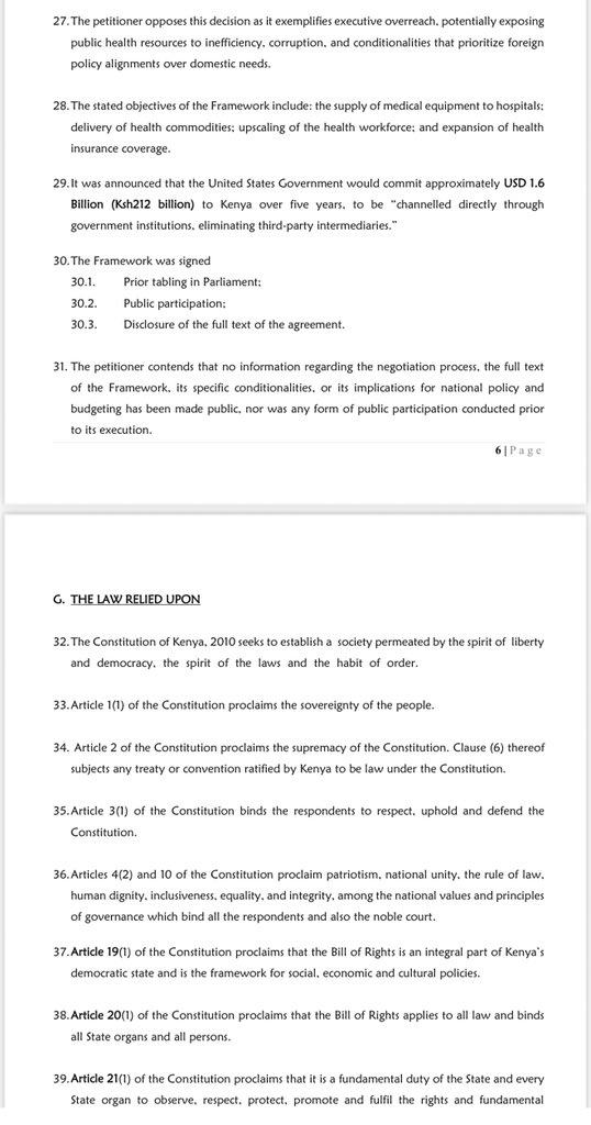 _James041's tweet image. Okiya Omtatah files a petition challenging the Ruto - USA health deal.

Okiya says that the deal violates public participation, transparency and accountability principles