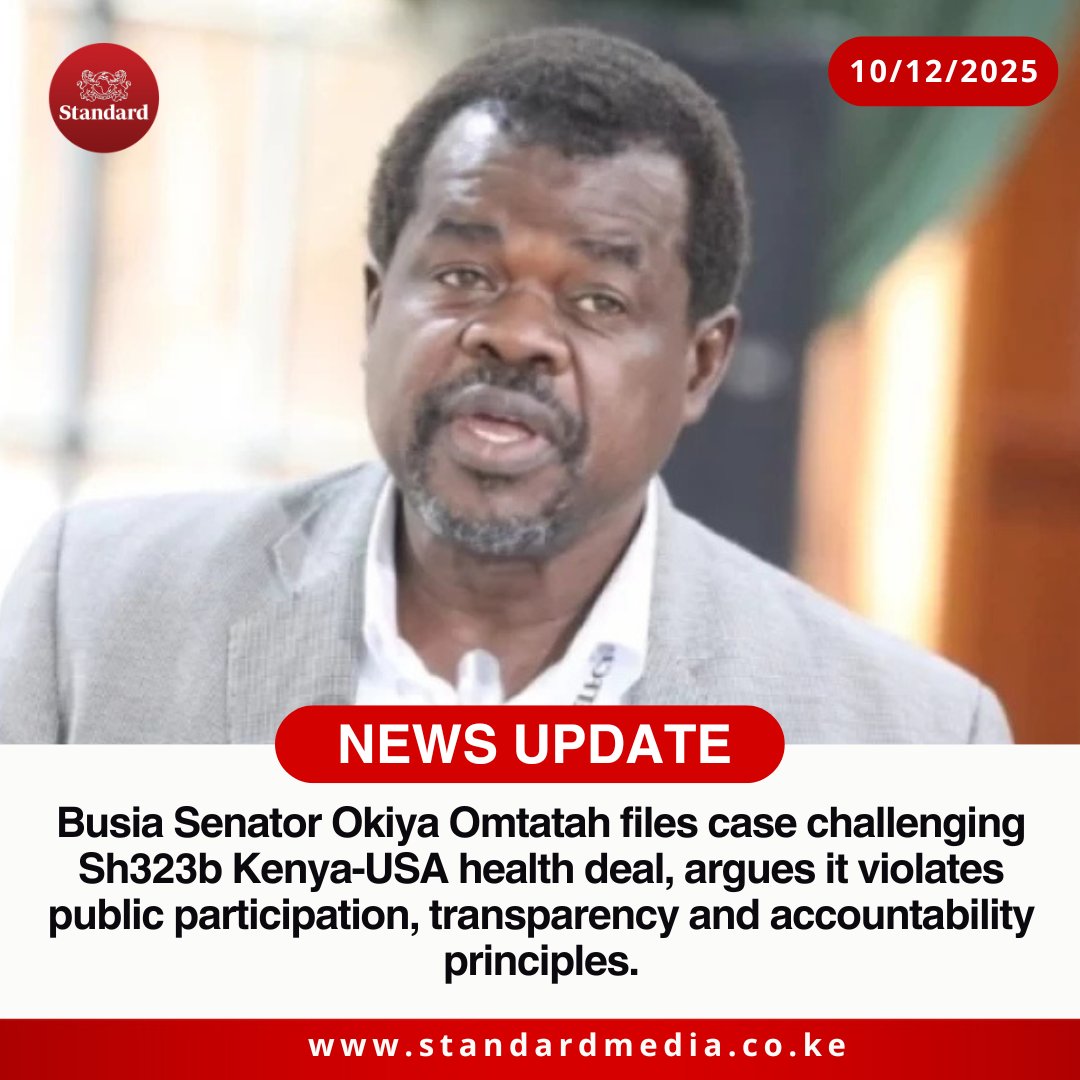 _James041's tweet image. Okiya Omtatah files a petition challenging the Ruto - USA health deal.

Okiya says that the deal violates public participation, transparency and accountability principles