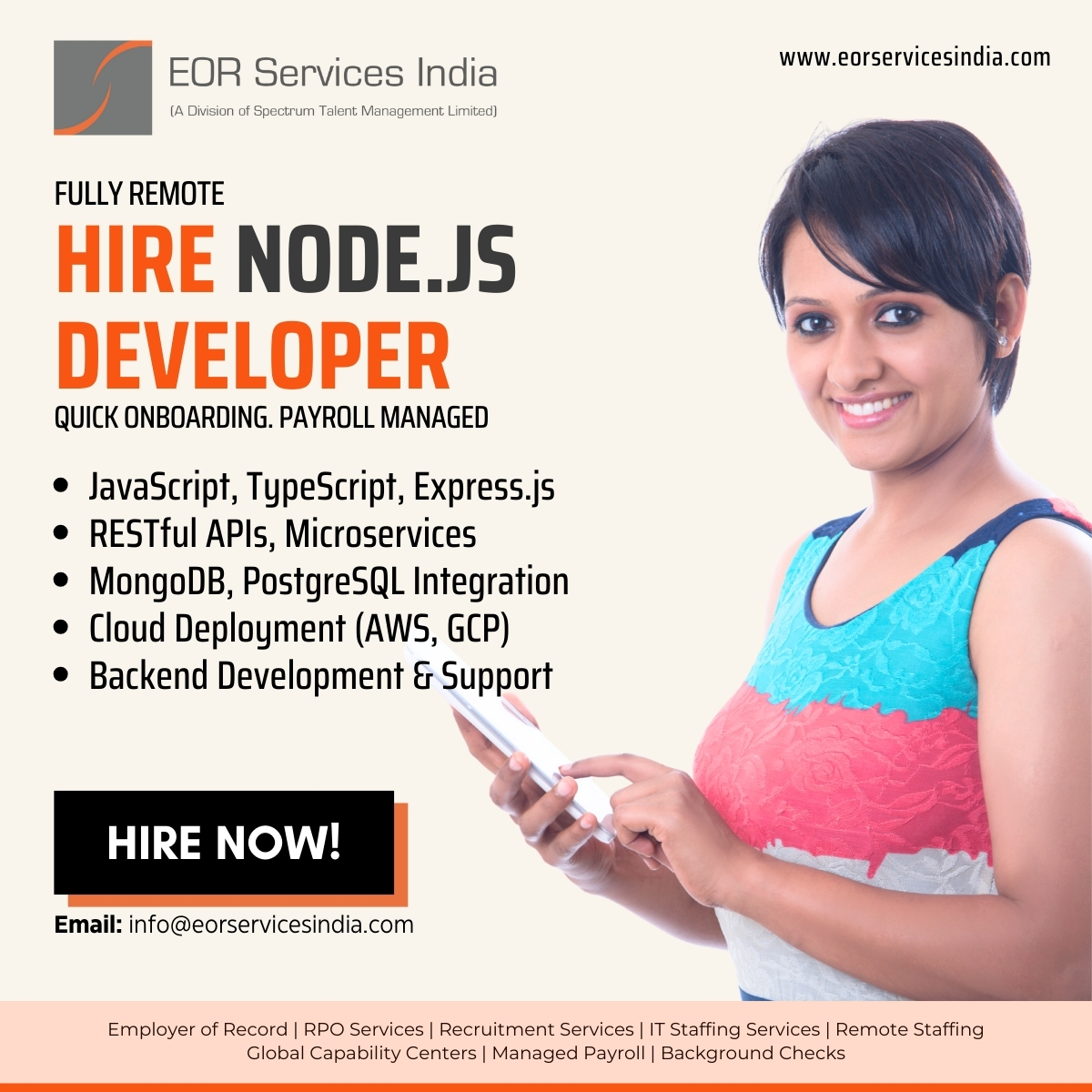 eorserviceindia's tweet image. Need a Node.js developer for your project? #EORServicesIndia helps you add full-time talent without handling payroll, contracts, or compliance on your own. eorservicesindia.com

#NodejsDeveloper #EmployerOfRecord #BackendDeveloper #RemoteDevelopers #HiringIndia #EORIndia
