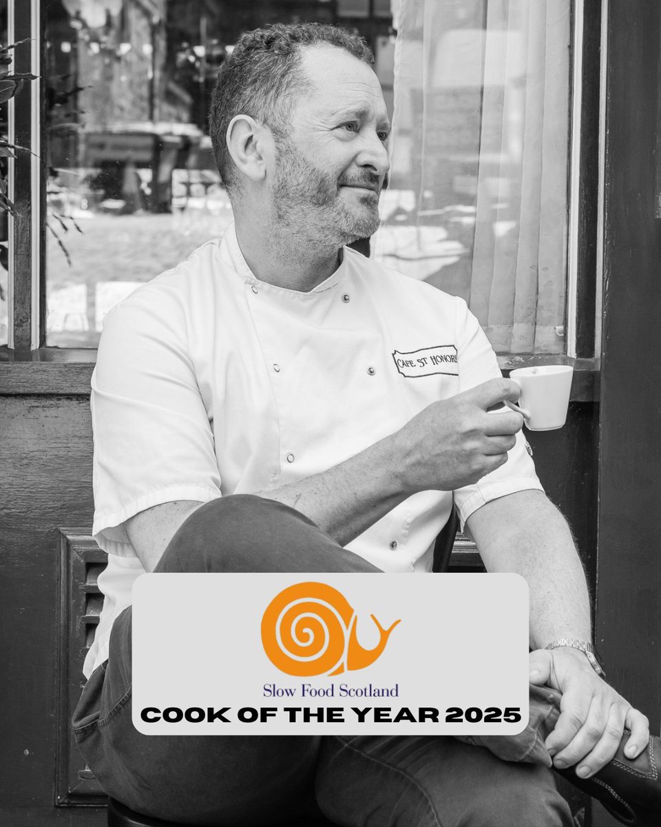 CafeStHonore's tweet image. We're so thrilled to announce that Neil has been named Slow Food Scotland's 'Cook of the Year 2025' — for the second year running! A huge thank you to everyone who voted.
Full list of winners: slowfood.org.uk/2025/12/06/slo…