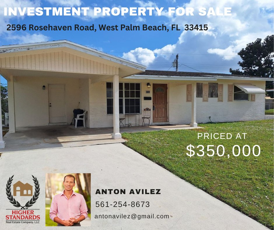 HSRealEstateCo's tweet image. An investor's dream priced to sell! This 3/2, CBS construction home, with terrazzo flooring throughout and central air, Call Realtor Anton Avilez at 561-254-8673 for a private showing! #westpalmbeachrealestate #palmbeachrealestate #palmbeachcountyagents
