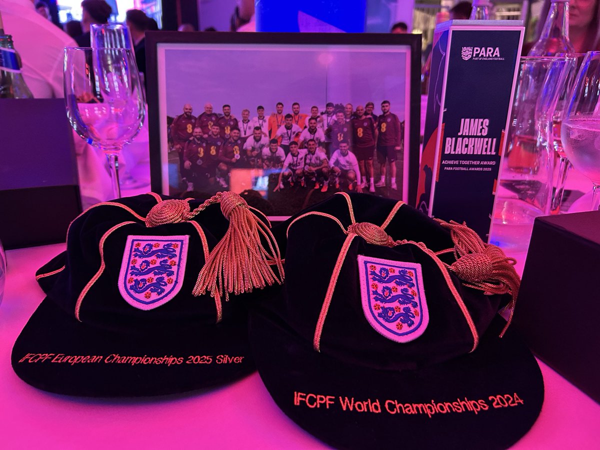 Great night at the <a href="/England/">England</a> <a href="/EnglandFootball/">England Football</a> Para football awards on Friday. Two more caps and really pleased to pick up an award (plus a nomination for another one)! 

Always an honour and proud to represent our country. ⚽️🦁🦁🦁⚽️