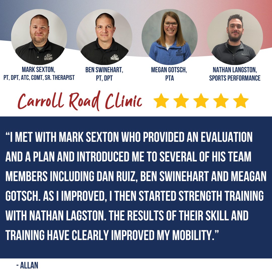 Indianapt's tweet image. The right plan, the right support, and the right team. That’s what makes lasting progress possible. 💪

At our Carroll Road clinic, patients work with therapists who take the time to evaluate, guide, and build a plan that supports steady improvement.

📲 indianapt.com/request-appoin…