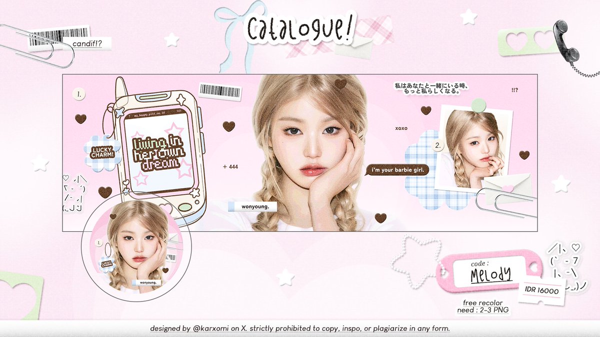 karxomi's tweet image. help repost (lagi) 😭

permisiii.. candif openk optip layout buat 5 katalog ini! xixixi dengan prici spesial yaaa! hayuk jajan jangan sampe ketinggalan, bisa jajan lewat dm juga yaaa 🐣✨ makasihhh

#zonaba #zonauang