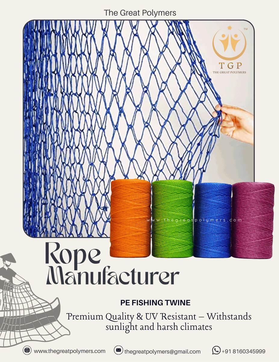 thegreatpolymer's tweet image. This PE twine's Strength &amp;amp; Durability good for handling fishing equipment–THE GREAT POLYMERS/INDIA

Whatsapp Number +91 8160345999
thegreatpolymers.com

#FishingGear #NylonTwine #FishingLife #AnglerLife #FishingSupplies #MarineGear #FishingTools #OutdoorFishing #FishingIndia