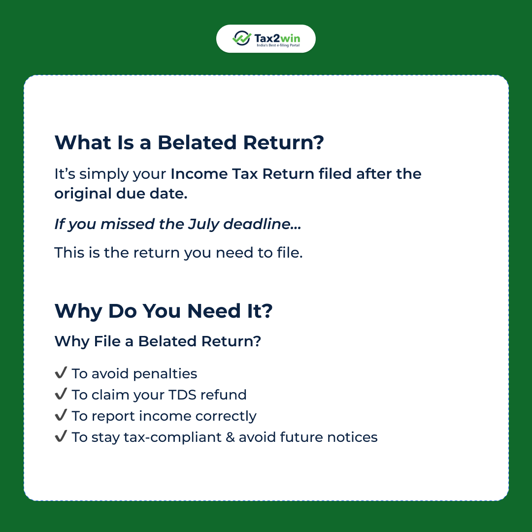 tax2win's tweet image. ⏳ 31st December is your final chance!
Missed the July deadline? Don’t miss your refund too.

File your belated ITR now and claim your TDS refund before it expires.

File Now: tax2win.in/efile-income-t…

#fileitr #tax2win #filewithexperts #refundclaim #financetips #moneymatters