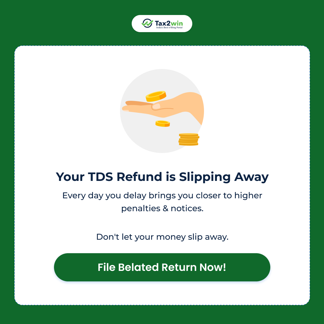 tax2win's tweet image. ⏳ 31st December is your final chance!
Missed the July deadline? Don’t miss your refund too.

File your belated ITR now and claim your TDS refund before it expires.

File Now: tax2win.in/efile-income-t…

#fileitr #tax2win #filewithexperts #refundclaim #financetips #moneymatters