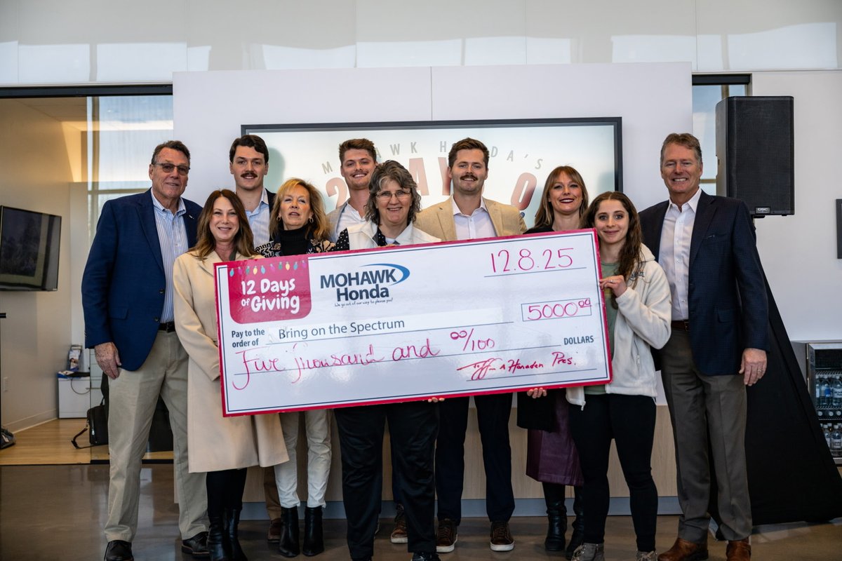 Thank you to the Haraden family and <a href="/MohawkHonda/">Mohawk Honda</a> for their support of our work and the great work of 11 other non profits. We each received a generous donation of $5;000.  $60,000 invested in our community!  #inclusionneedsyou